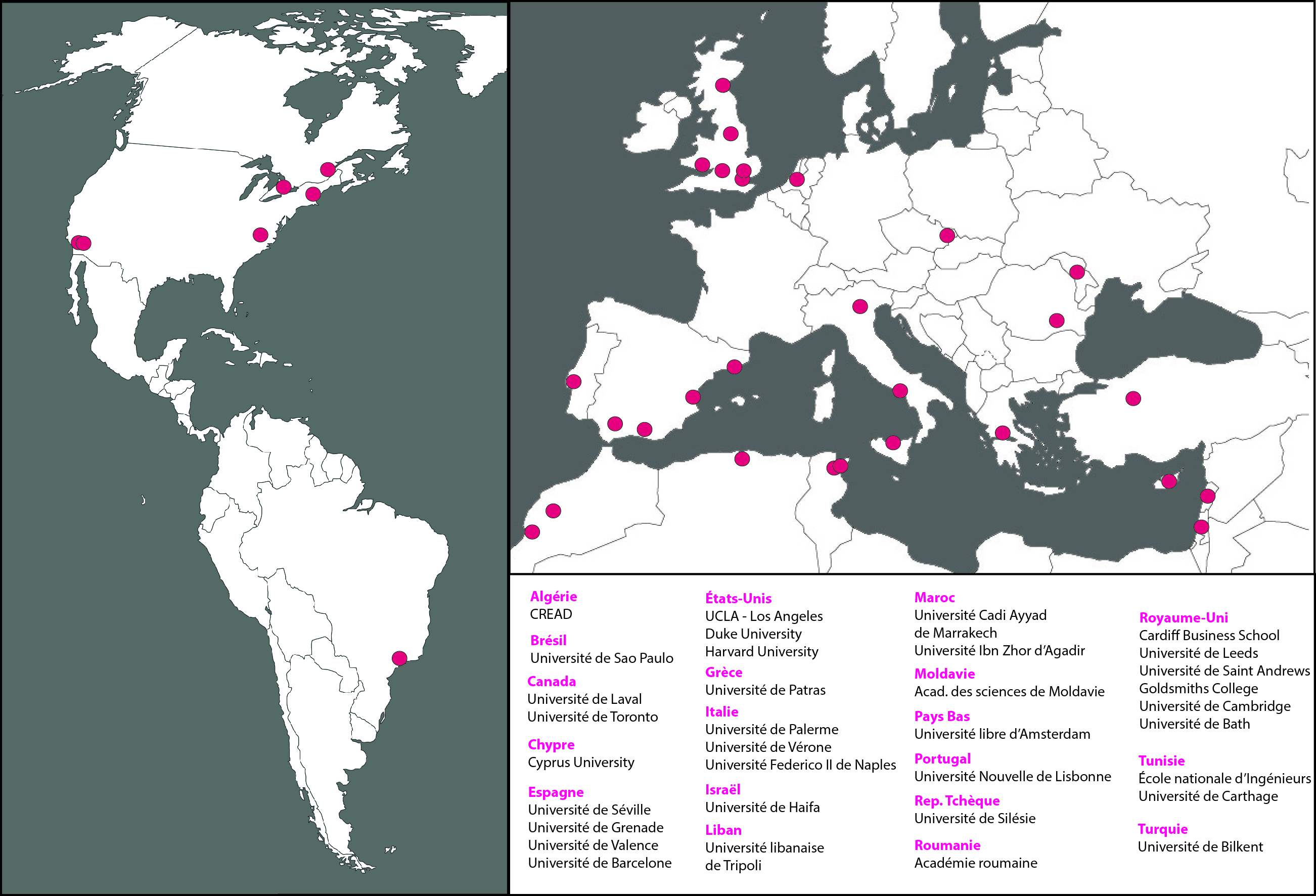 Carte des chercheurs invités 2012-2018